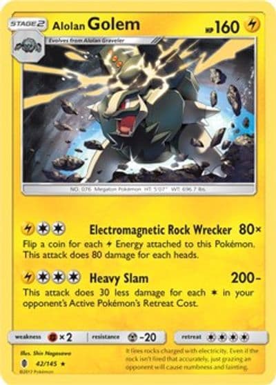 Alolan Golem (Cosmos Holo) Blister Exclusives Pokemon card