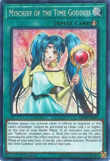 Mischief of the Time Goddess Shadows in Valhalla Yu-Gi-Oh! card