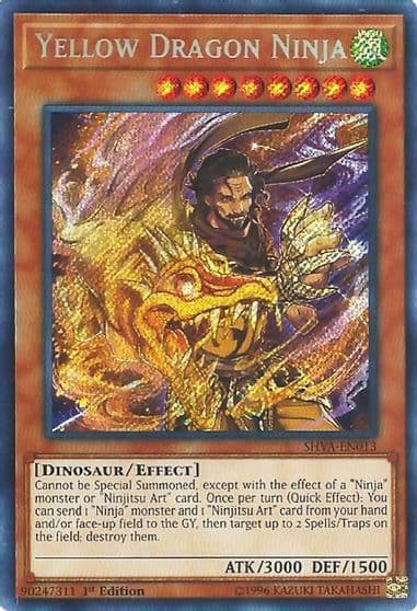 Yellow Dragon Ninja Shadows in Valhalla Yu-Gi-Oh! card