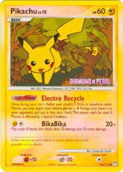 Pikachu (Diamond & Pearl) Burger King Promos Pokemon card
