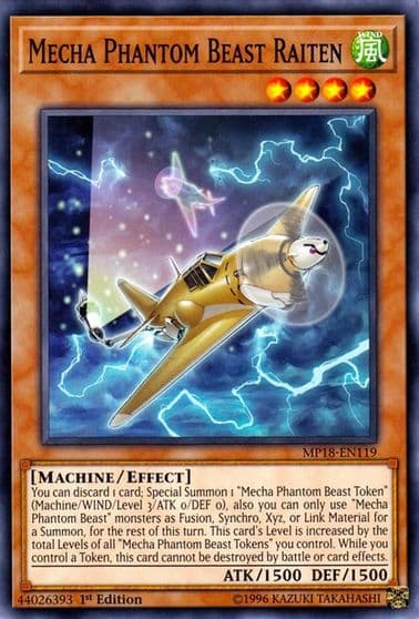 Mecha Phantom Beast Raiten 2018 Mega-Tins Mega Pack Yu-Gi-Oh! card