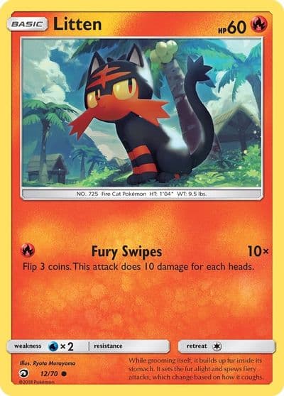 Litten Dragon Majesty Pokemon card