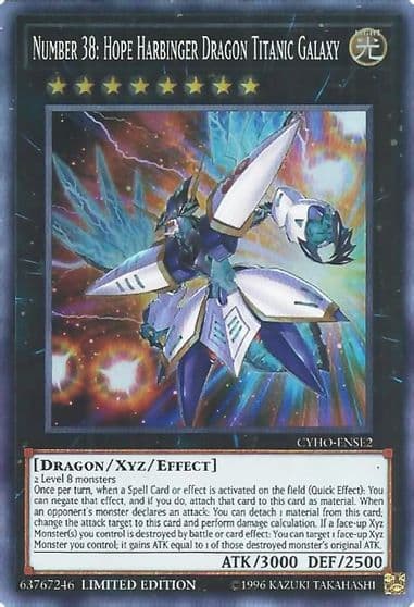 Number 38 Hope Harbinger Dragon Titanic Galaxy Cybernetic Horizon Yu-Gi-Oh! card