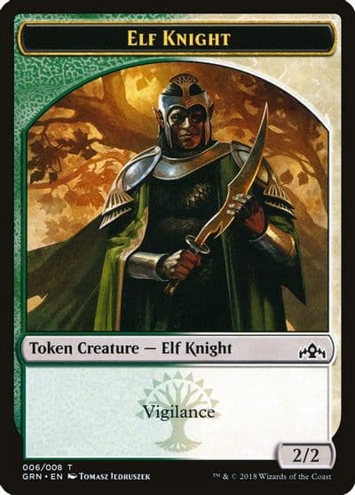 Elf Knight Token Guilds of Ravnica Magic card