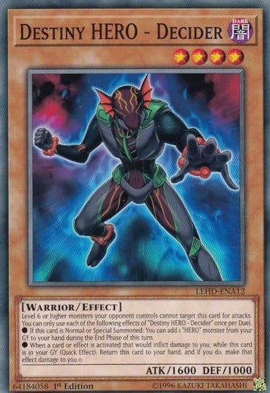 Destiny HERO Decider Legendary Hero Decks Yu-Gi-Oh! card