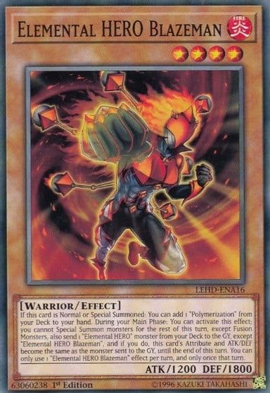 Elemental HERO Blazeman Legendary Hero Decks Yu-Gi-Oh! card
