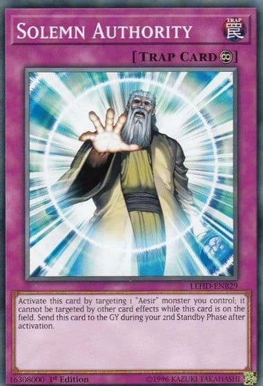Solemn Authority Legendary Hero Decks Yu-Gi-Oh! card