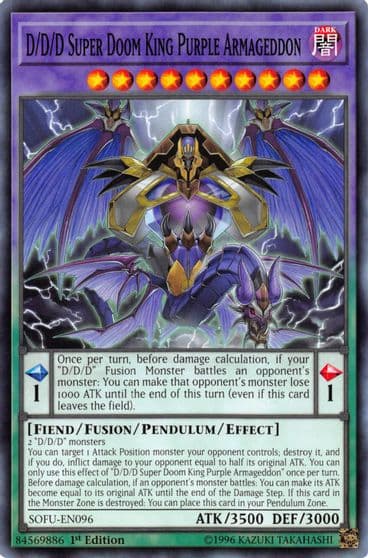 D D D Super Doom King Purple Armageddon Soul Fusion Yu-Gi-Oh! card