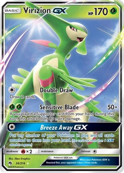 Virizion GX SM - Lost Thunder Pokemon card