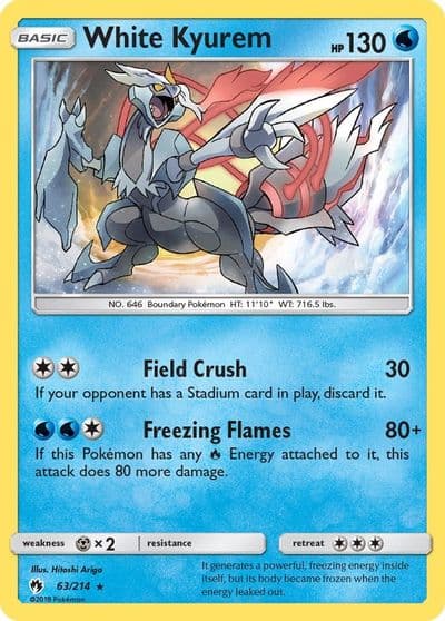 White Kyurem SM - Lost Thunder Pokemon card