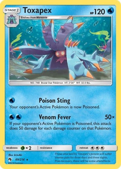 Toxapex SM - Lost Thunder Pokemon card