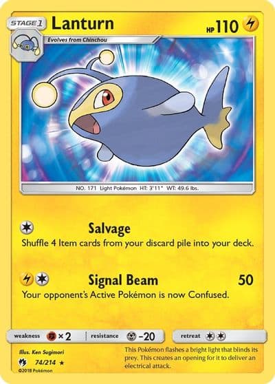 Lanturn SM - Lost Thunder Pokemon card