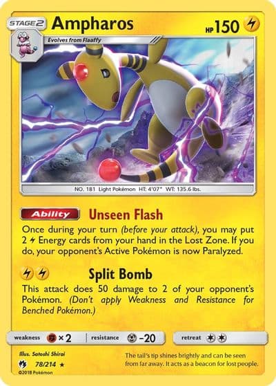 Ampharos SM - Lost Thunder Pokemon card