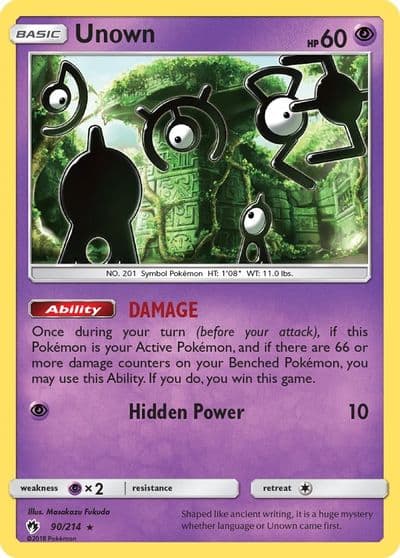Unown (90) SM - Lost Thunder Pokemon card