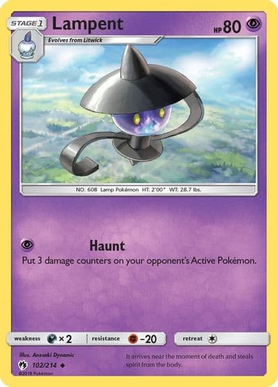 Lampent SM - Lost Thunder Pokemon card