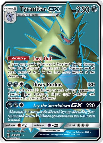 Tyranitar GX (Full Art) SM - Lost Thunder Pokemon card