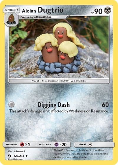 Alolan Dugtrio SM - Lost Thunder Pokemon card