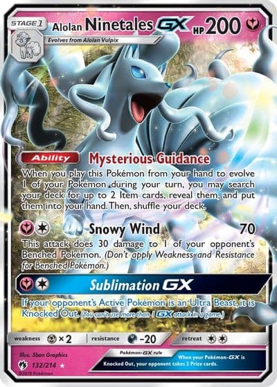 Alolan Ninetales GX SM - Lost Thunder Pokemon card