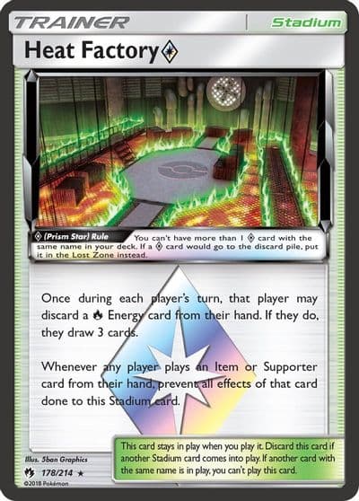 Heat Factory Prism Star SM - Lost Thunder Pokemon card