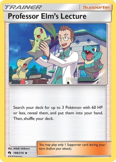 Professor Elm's Lecture SM - Lost Thunder Pokemon card