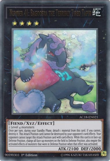 Number 41 Bagooska the Terribly Tired Tapir Advent Calendar 2018 Yu-Gi-Oh! card