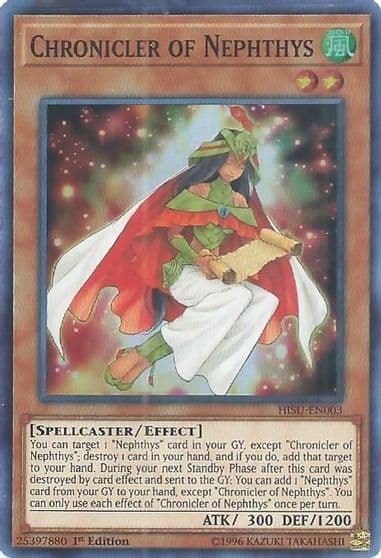 Chronicler of Nephthys Hidden Summoners Yu-Gi-Oh! card