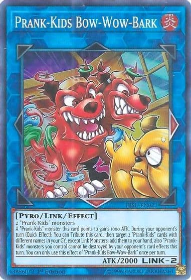 Prank Kids Bow Wow Bark Hidden Summoners Yu-Gi-Oh! card
