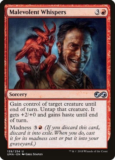 Malevolent Whispers Ultimate Masters Magic card