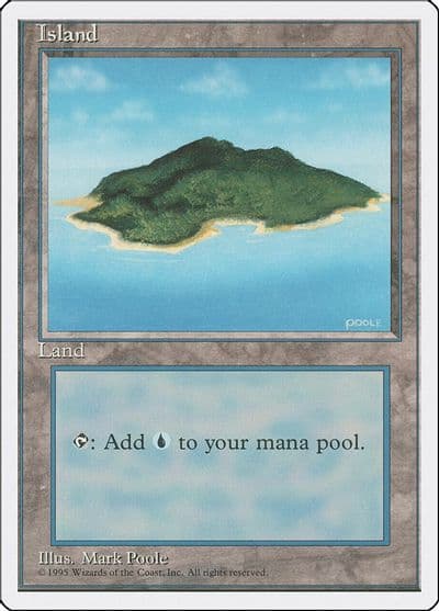 Island B Fourth Edition Magic card