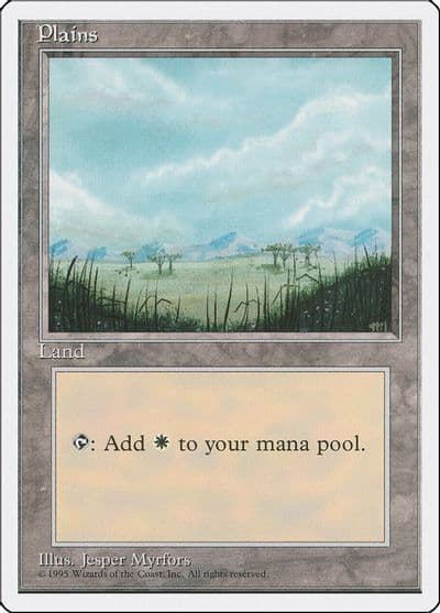 Plains B Fourth Edition Magic card
