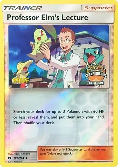 Professor Elm's Lecture (Regional Championships) [Staff] League & Championship Cards Pokemon card