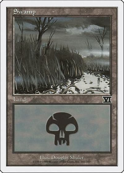 Swamp 341 Classic Sixth Edition Magic card