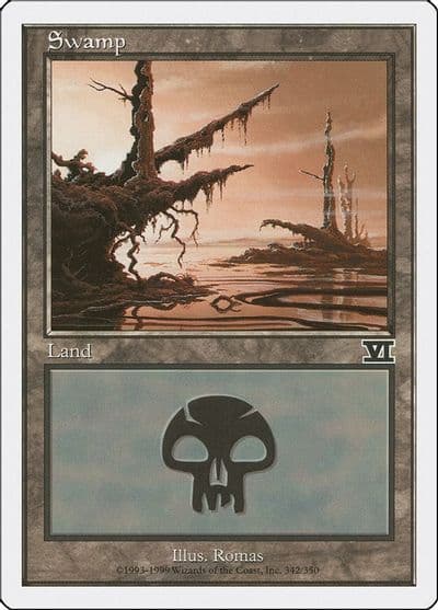 Swamp 342 Classic Sixth Edition Magic card