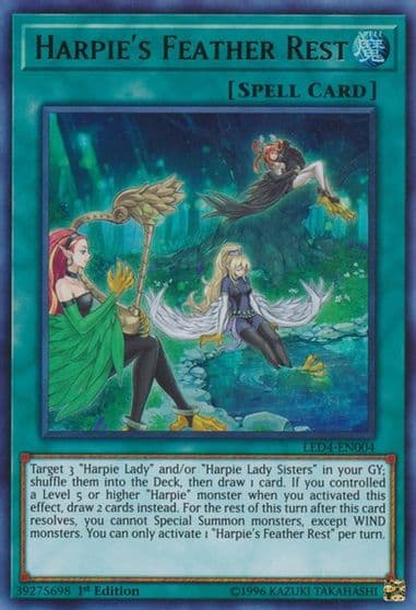 Harpies Feather Rest Legendary Duelists: Sisters of the Rose Yu-Gi-Oh! card