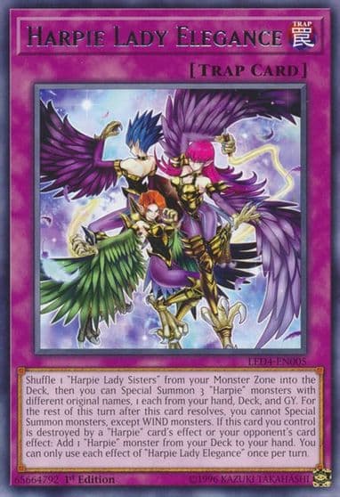 Harpie Lady Elegance Legendary Duelists: Sisters of the Rose Yu-Gi-Oh! card