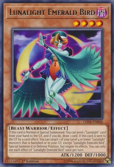 Lunalight Emerald Bird Legendary Duelists: Sisters of the Rose Yu-Gi-Oh! card
