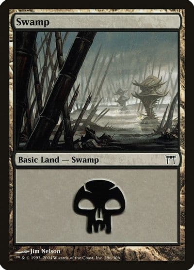 Swamp 296 Champions of Kamigawa Magic card