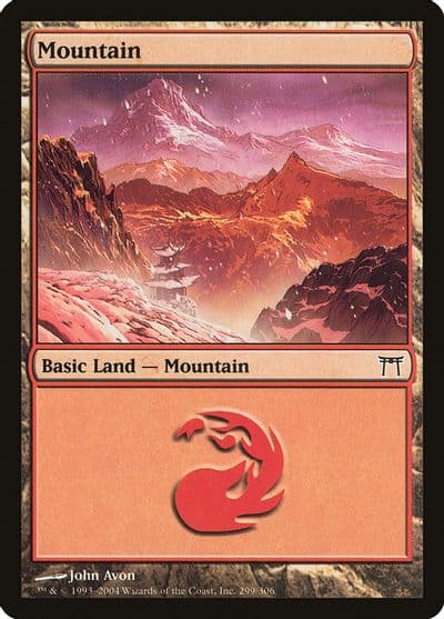 Mountain 299 Champions of Kamigawa Magic card