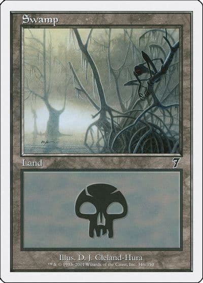 Swamp 346 7th Edition Magic card
