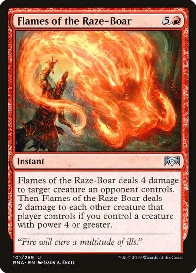 Flames of the Raze Boar Ravnica Allegiance Magic card