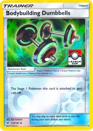 Bodybuilding Dumbbells (League Cup) [Staff] League & Championship Cards Pokemon card