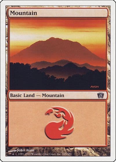 Mountain 345 8th Edition Magic card