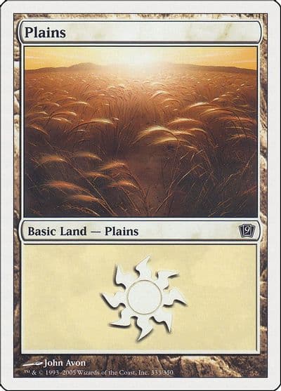 Plains 333 9th Edition Magic card