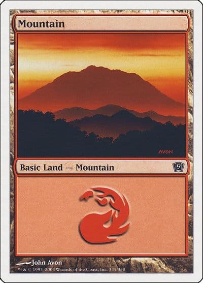 Mountain 345 9th Edition Magic card