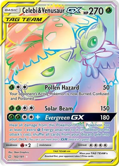 Celebi & Venusaur GX (Secret) SM - Team Up Pokemon card
