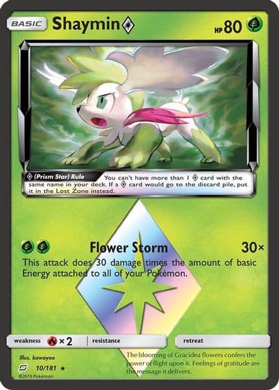 Shaymin Prism Star SM - Team Up Pokemon card