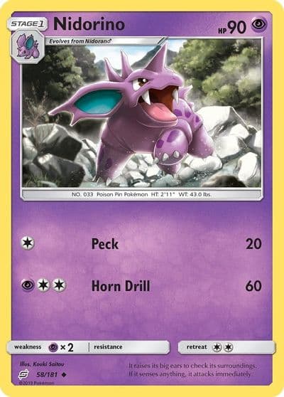 Nidorino SM - Team Up Pokemon card