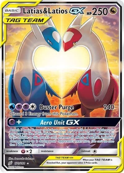 Latias & Latios GX (Alternate Full Art) SM - Team Up Pokemon card