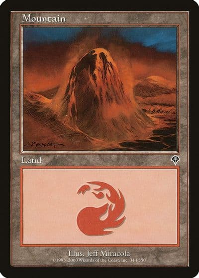 Mountain 344 Invasion Magic card