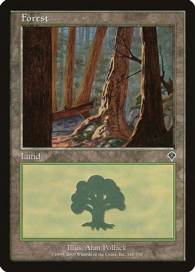 Forest 348 Invasion Magic card